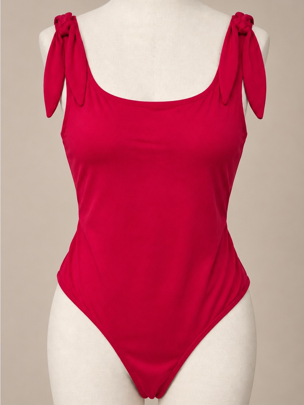 Express Pink Tie Shoulder Bodysuit Size Large Scoop Neck Going Out Top